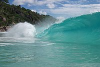 The wave is photographed just in the right moment.