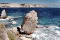 Corsica with rocks, sea and blue sky