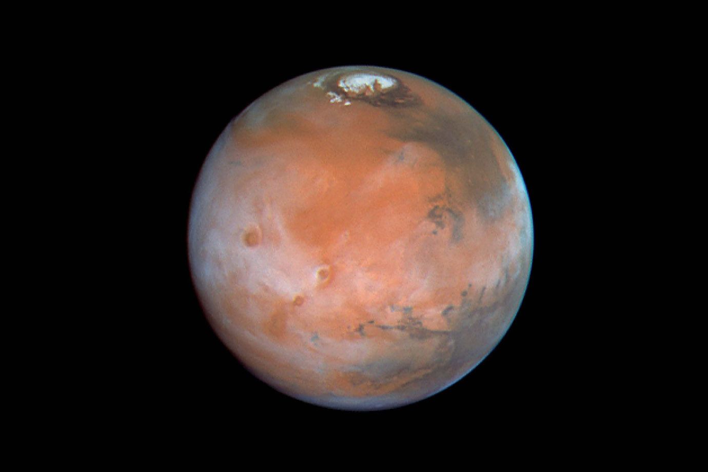 Mars in clouds – March 1997 Mars in clouds – March 1997