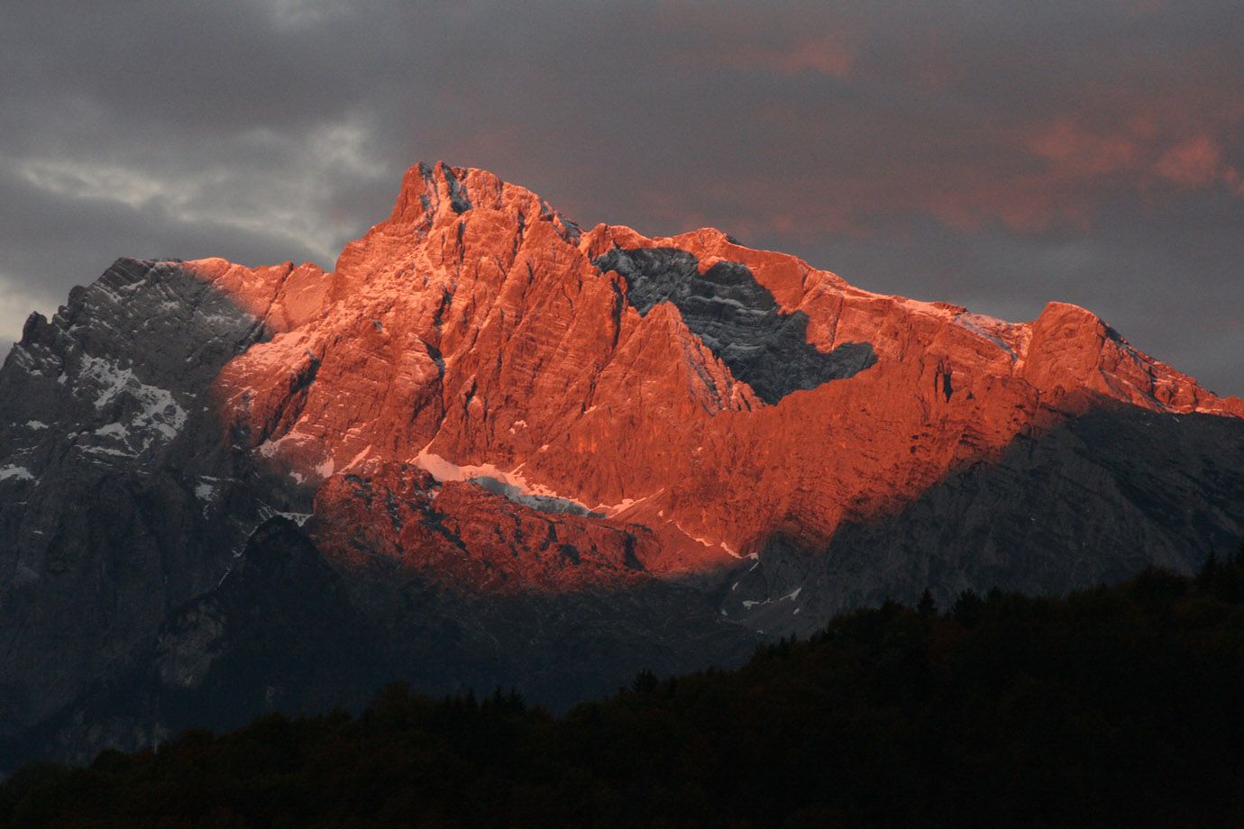 Alpenglow at a clear morning in autumn. Alpenglow at a clear morning in autumn.